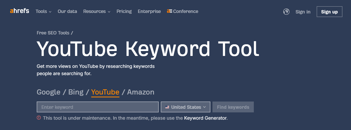 Get popular keywords with metrics with Ahrefs.
