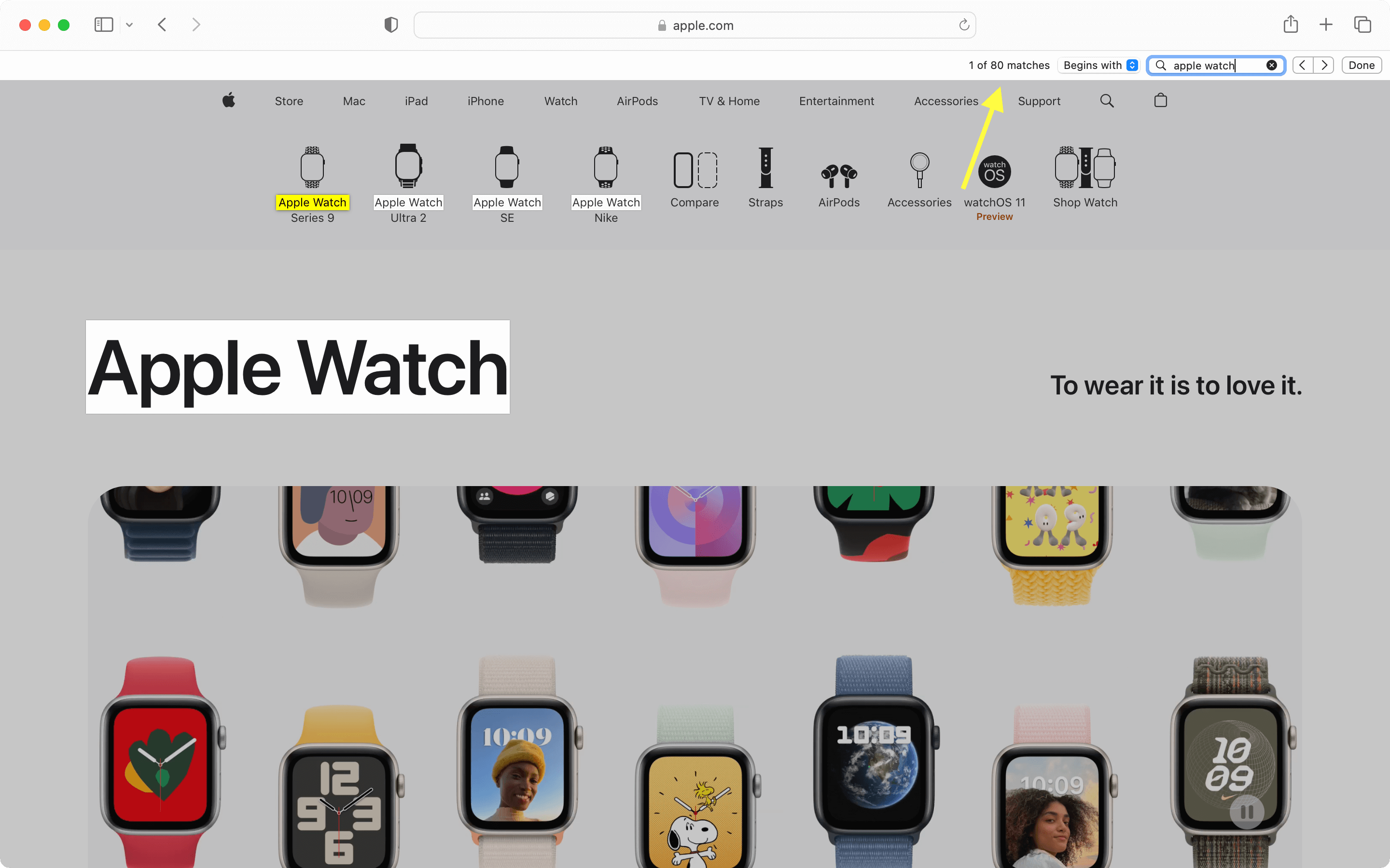 SEO example for copywriting from Apple.