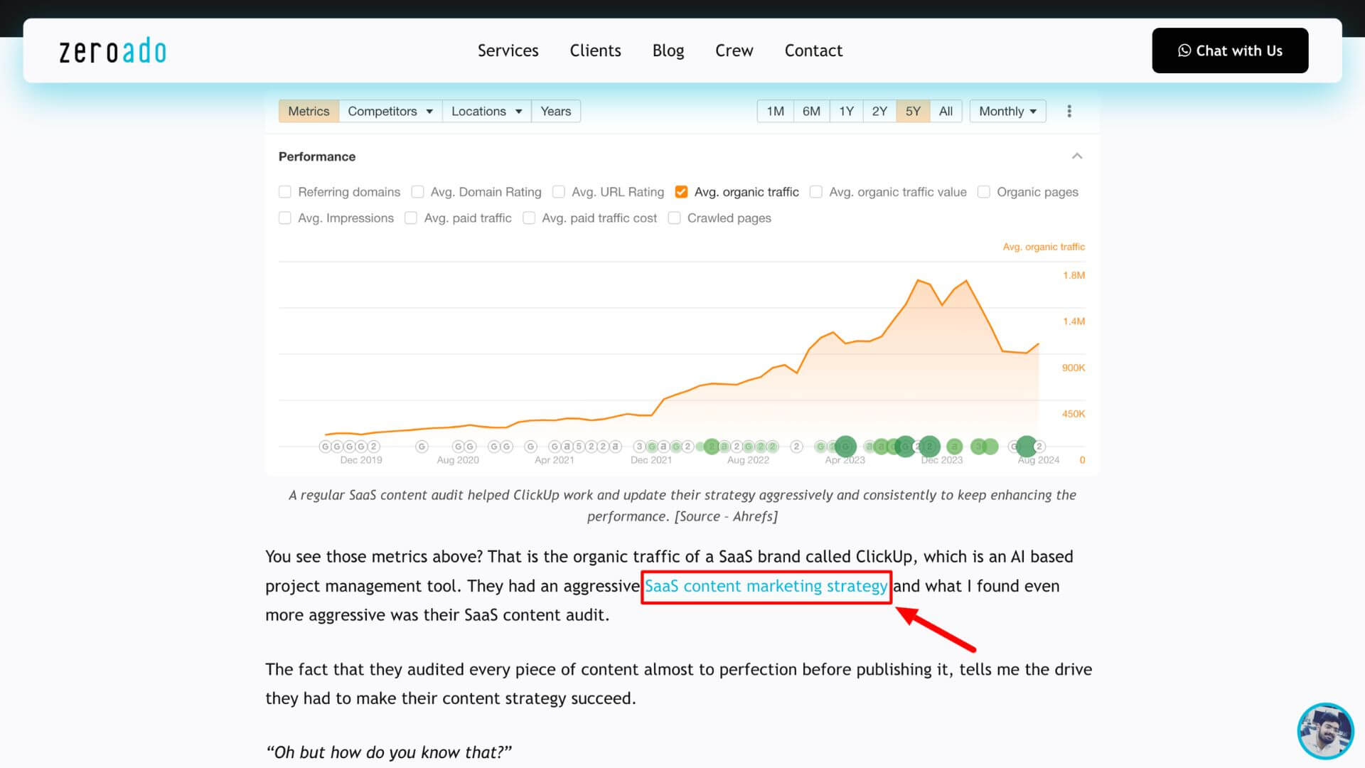 Example of accurate and contextual fit anchor text in SEO link building.