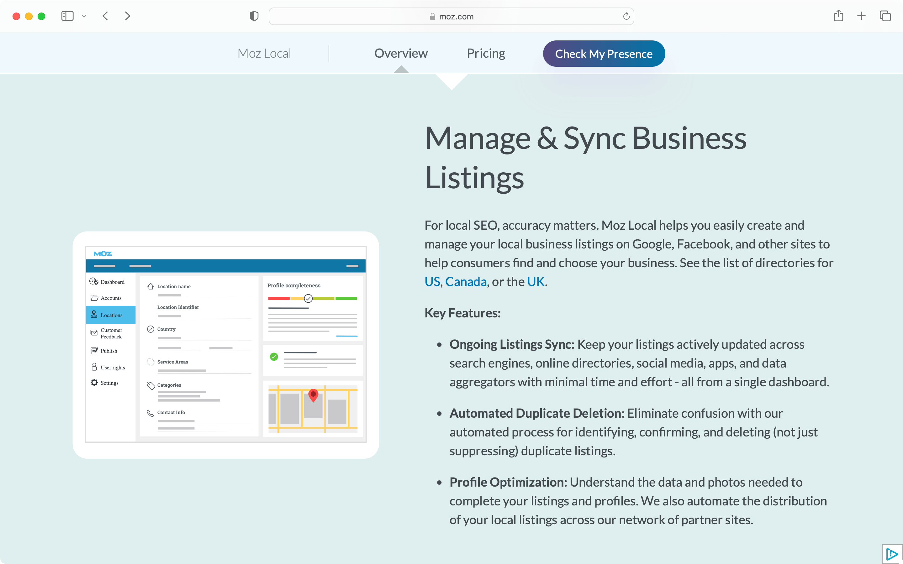 Moz is one of the top-tier tools for local link building.