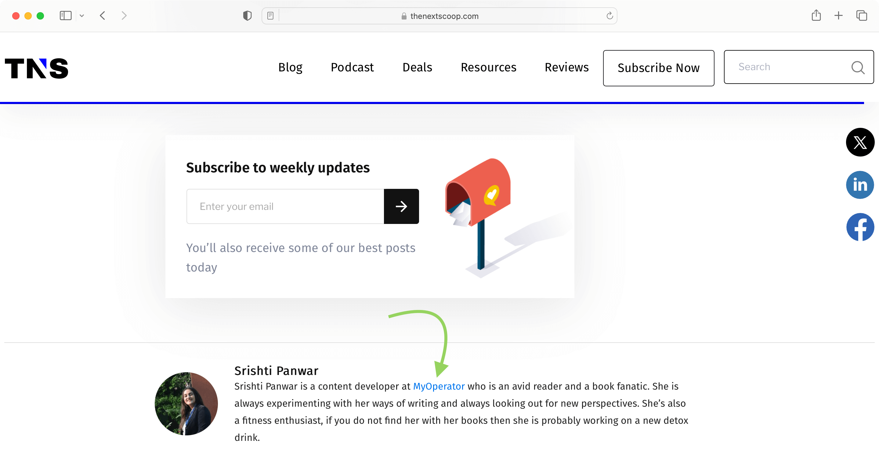 SEO backlink in author bio of guest post
