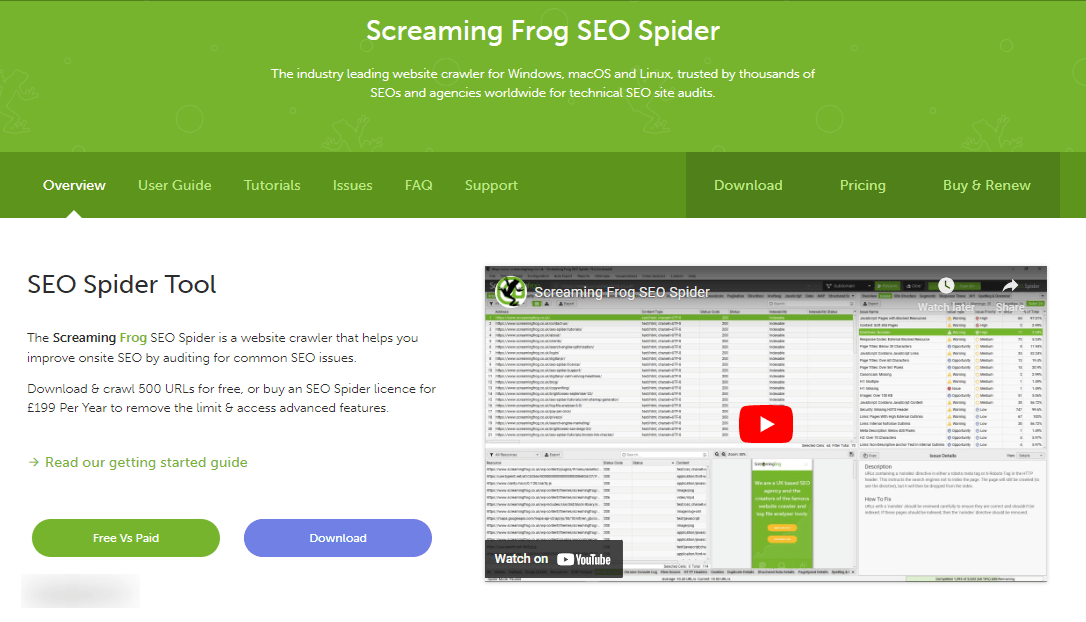Screaming Frog is one of the best platforms for B2B SEO.