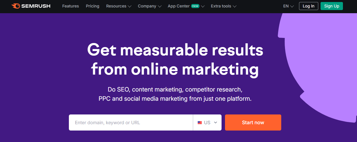 Semrush is one of the most popular SEO tools for B2B.