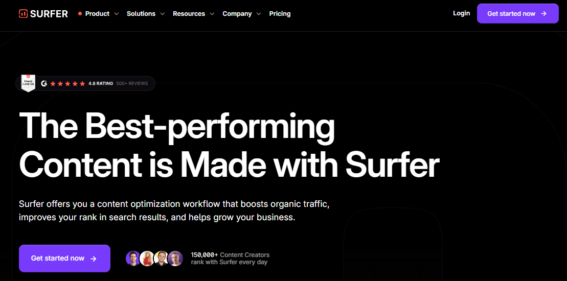 Surfer is one of the best platforms for B2B SEO.