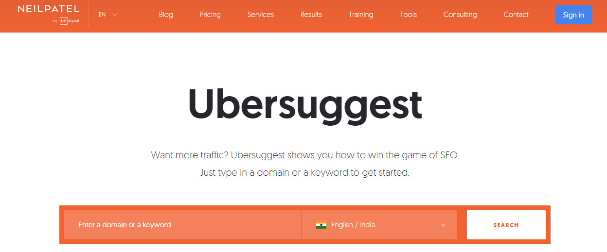 Ubersuggest is a top rated SEO platform for B2B.