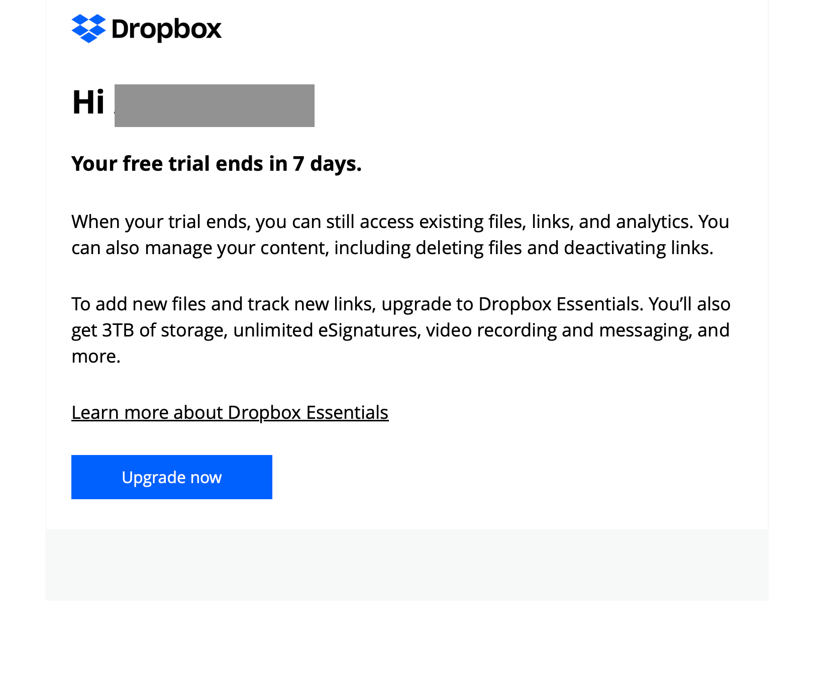 Dropbox - sales funnel for SaaS.