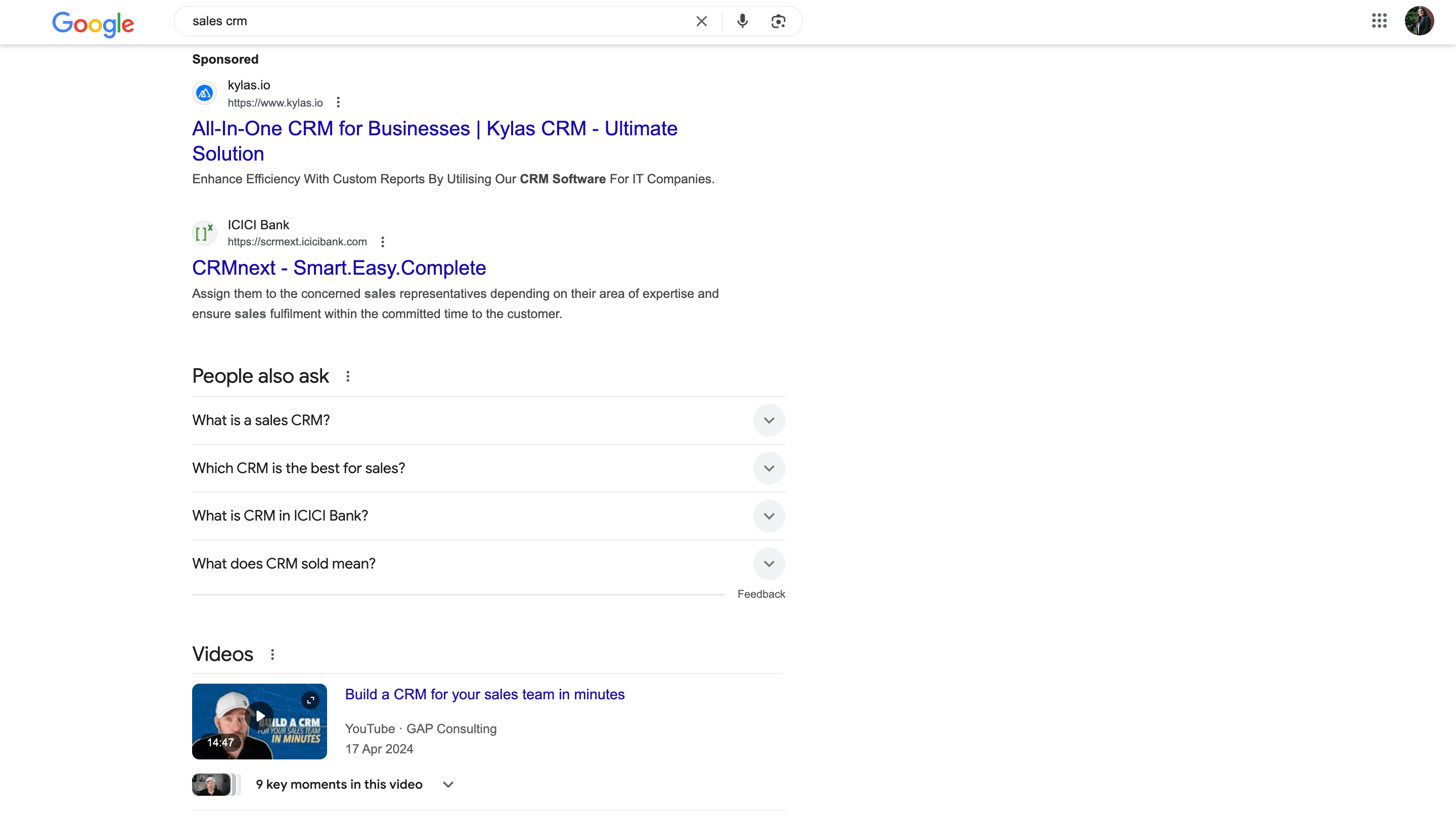 Google Search result page does not give AI overviews for transactional queries.