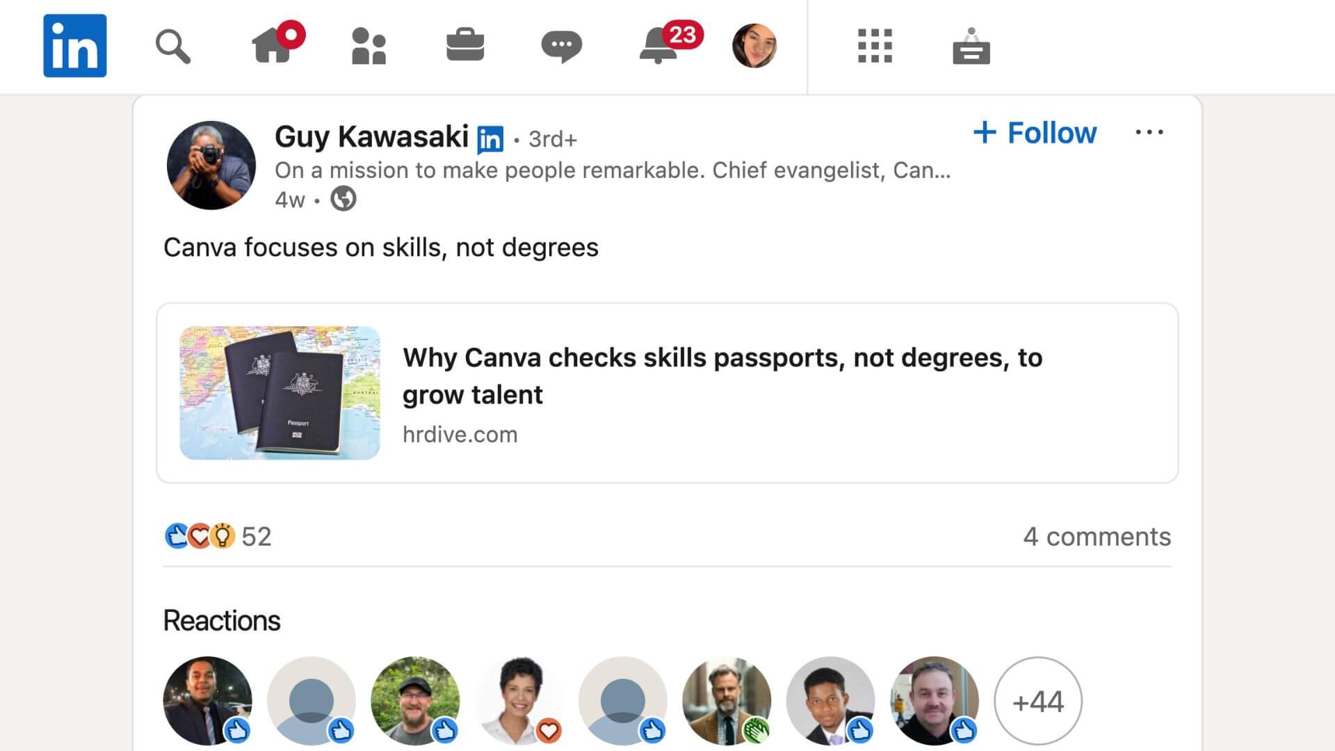 Utilize influencer marketing to give a boost to off-page SEO like Canva did with Guy Kawasaki.