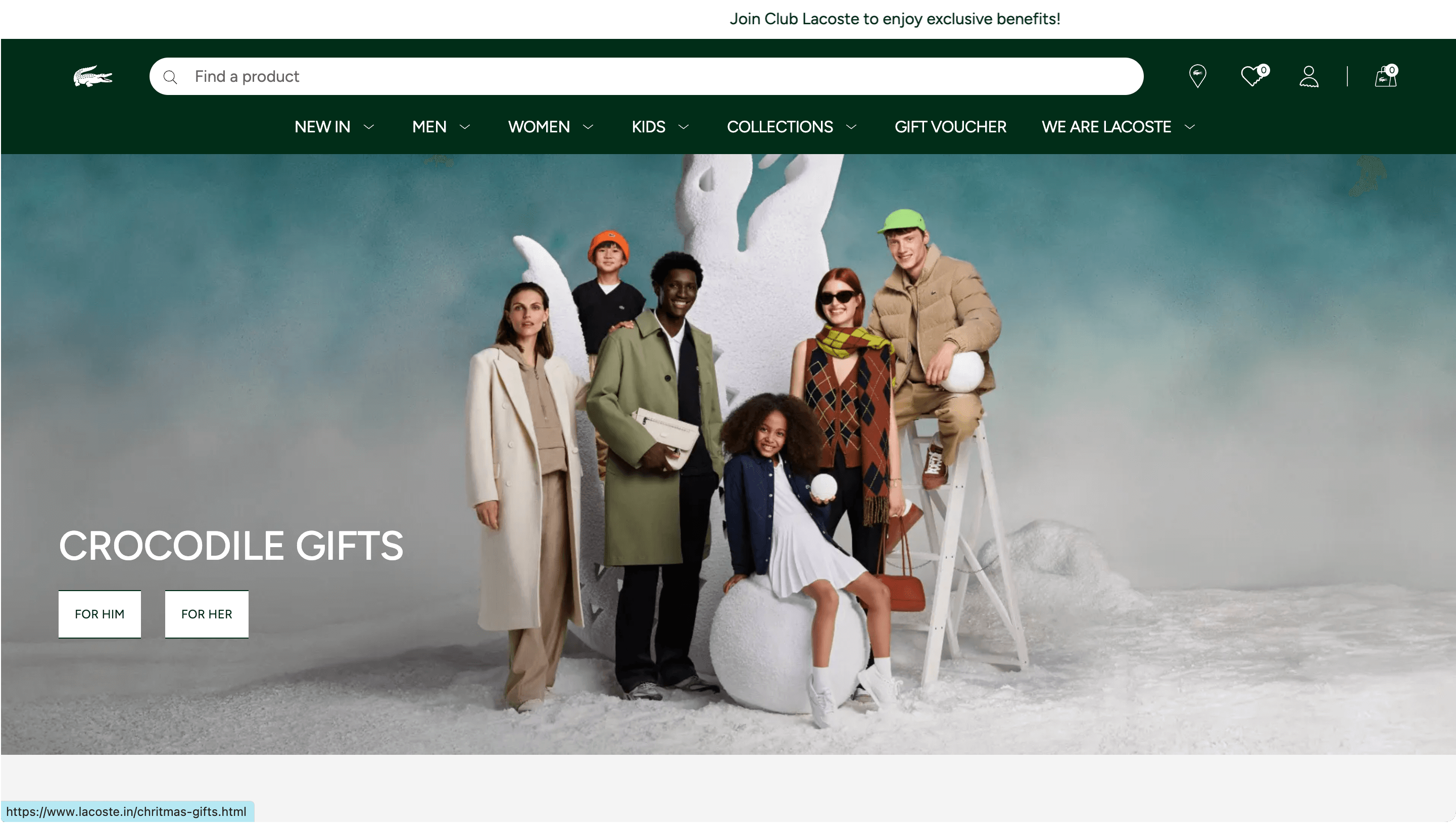 Lacoste website with customer experience optimization