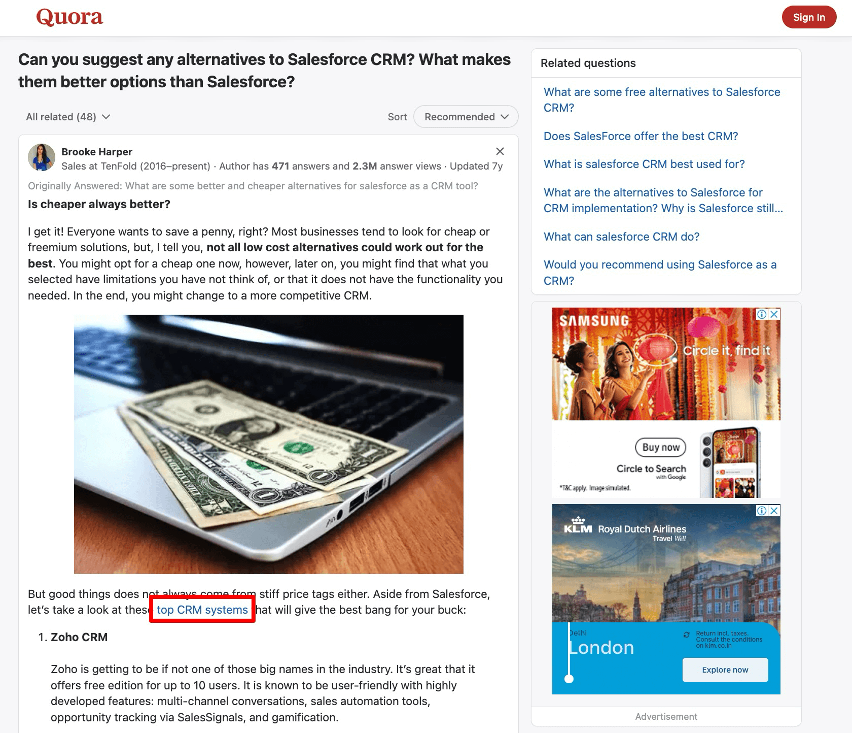 Leverage answer platforms like quora and reddit - SaaS SEO.