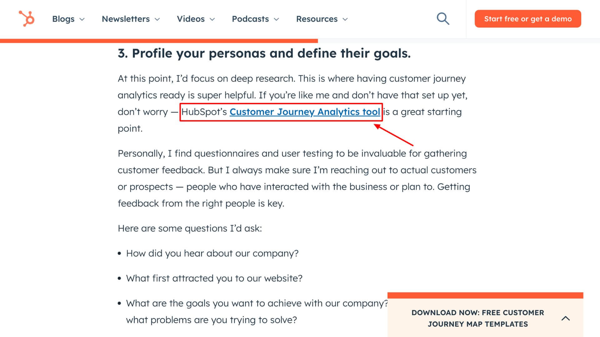 Hubspot doing product led content marketing for SaaS growth. 