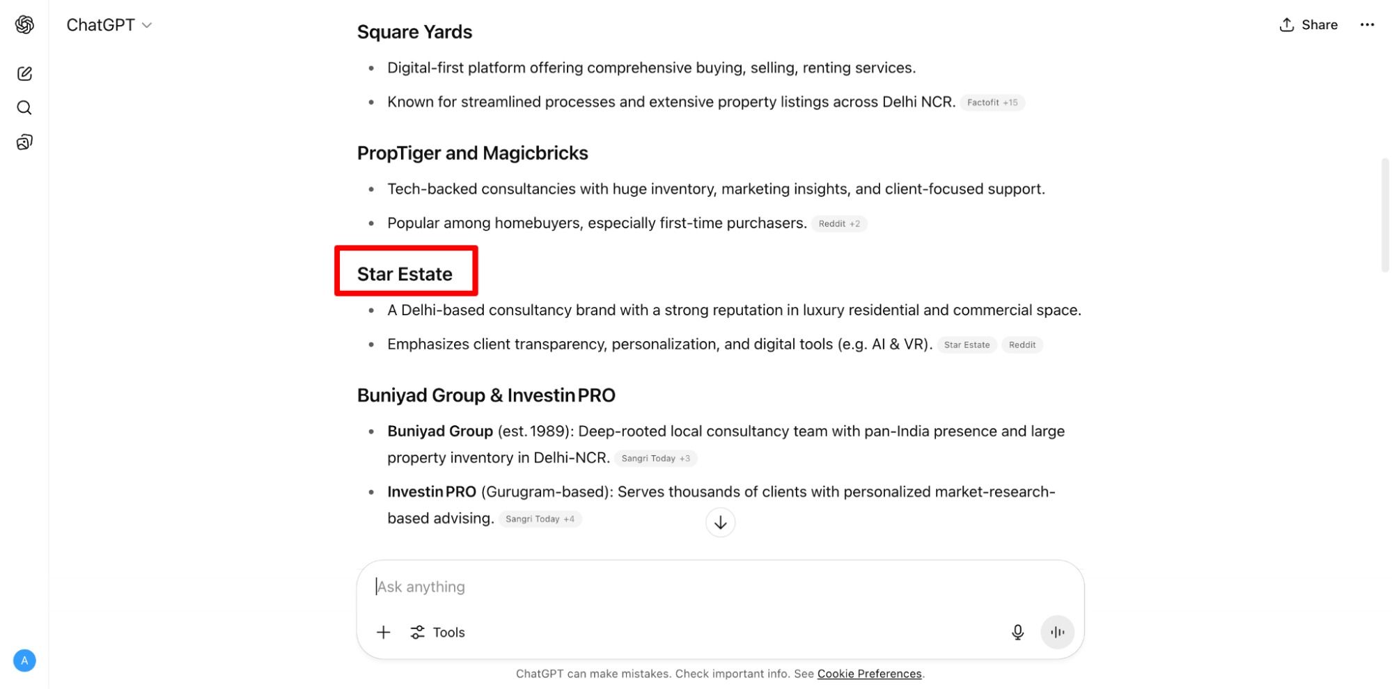 Star Estate using AI optimization tools for real estate digital marketing.
