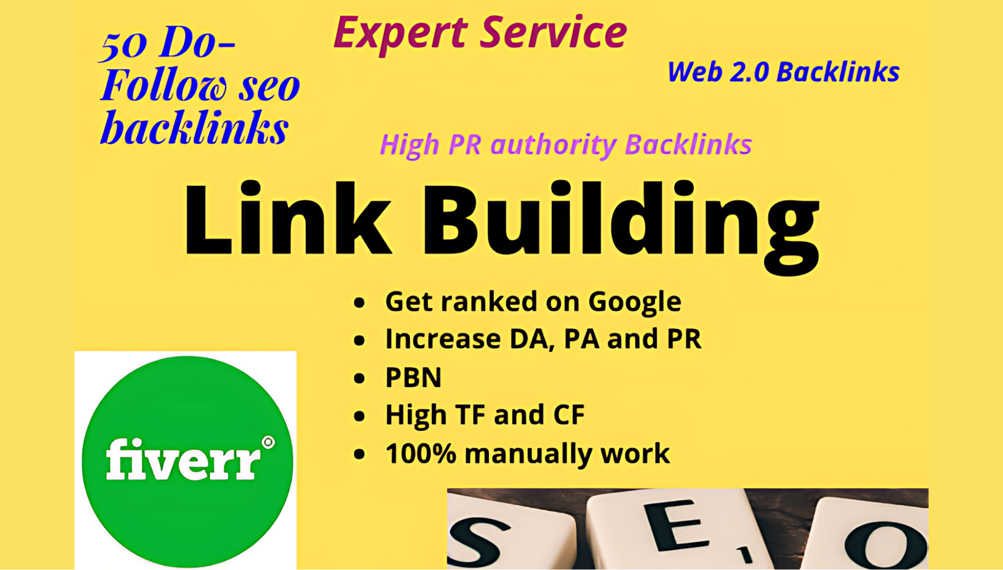 Fiverr backlink gigs offering low-cost link building services.