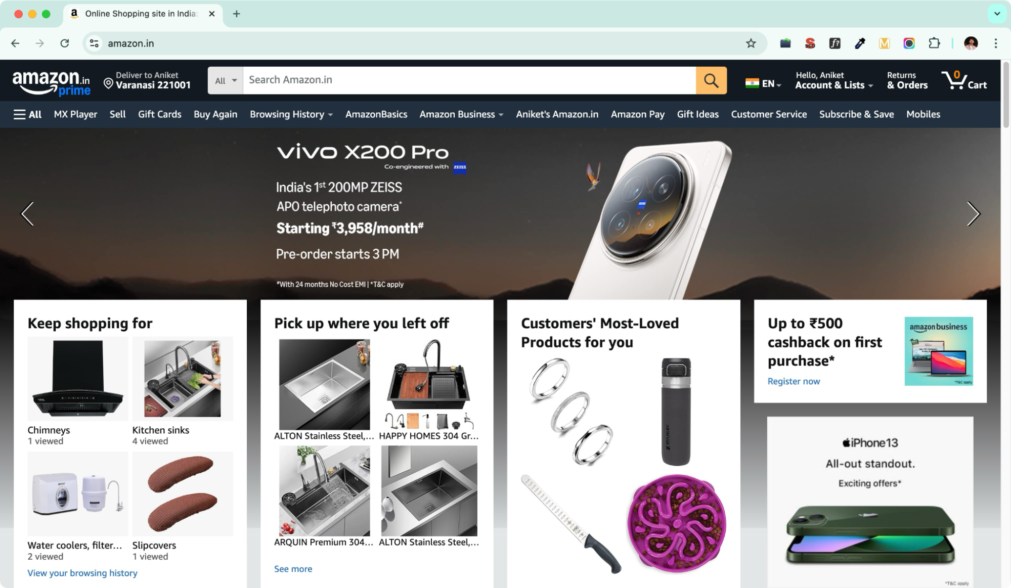 Showcasing Amazon page to explain technical SEO.