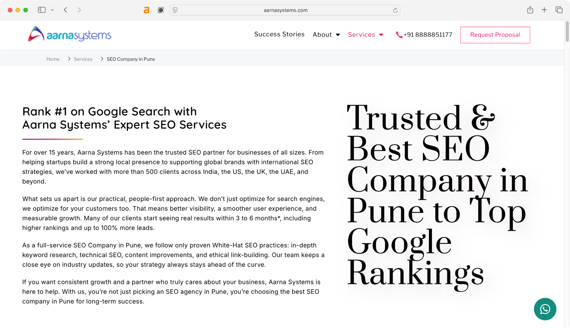 Aarna Systems is a top-rated SEO agency in Pune delivering local, national, and international SEO solutions.