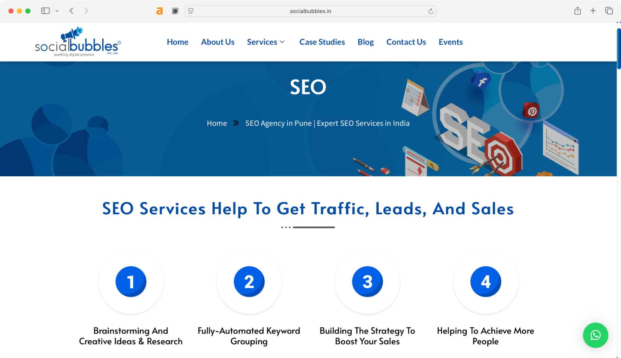 Social Bubbles is a top SEO agency in Pune that helps businesses improve visibility and drive leads.