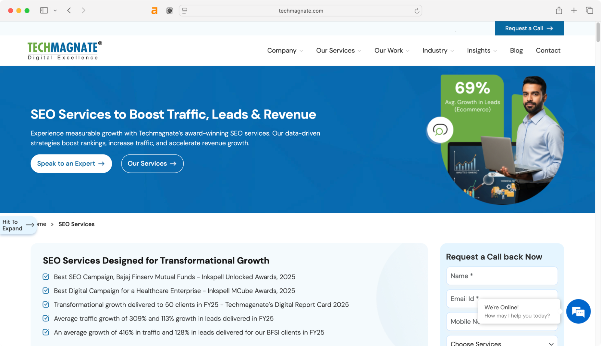Techmagnate is one of the B2B SEO agencies in India. 