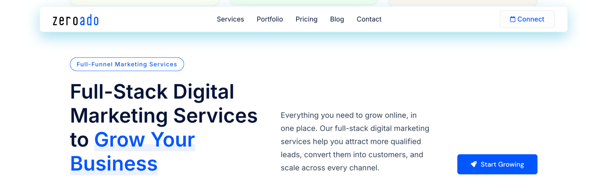 Digital marketing services offered by ZeroAdo in Bangalore.