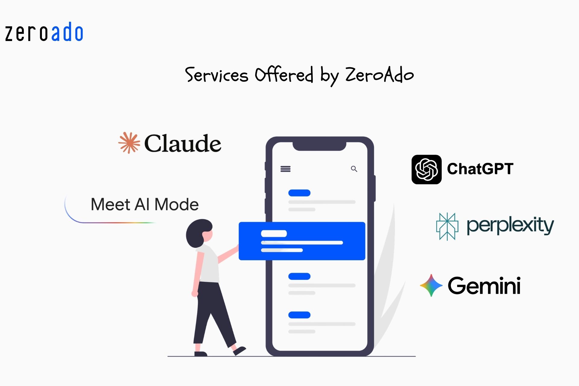 Overview of ZeroAdo AI SEO, GEO, and Perplexity optimization services.