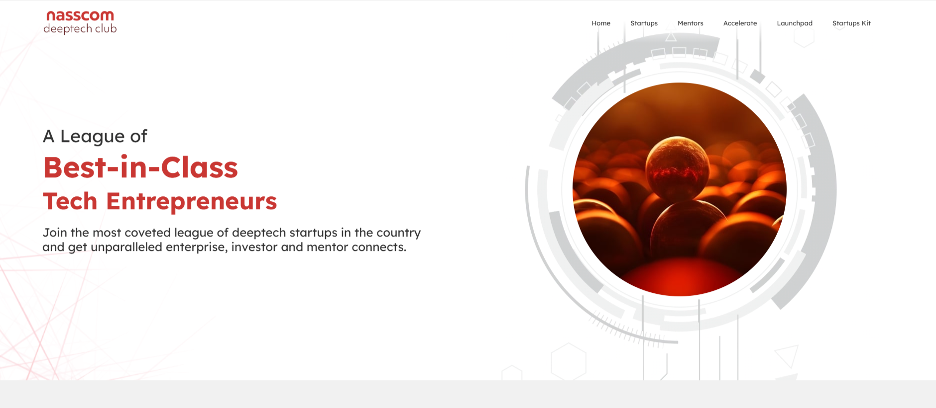 NASSCOM Startups accelerator supporting technology startups with mentorship, investor access, and industry connections.