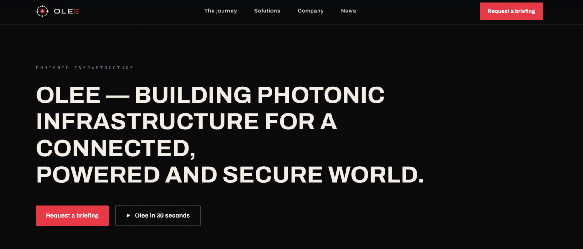 Olee Space builds photonic infrastructure for secure communication and defence applications.