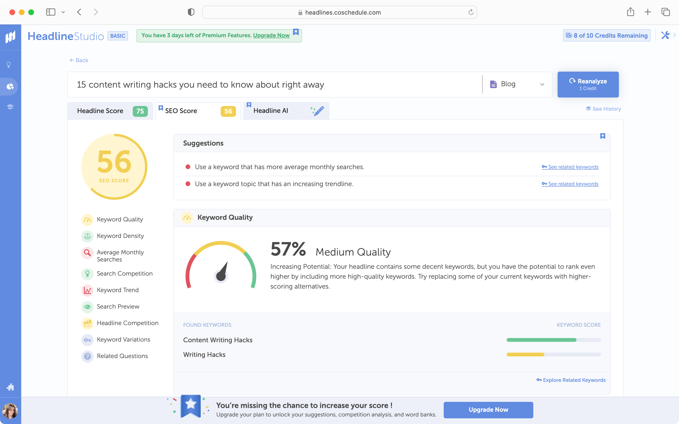 Analyze your copy’s tone to match user’s intent as per SEO copywriting checklist.