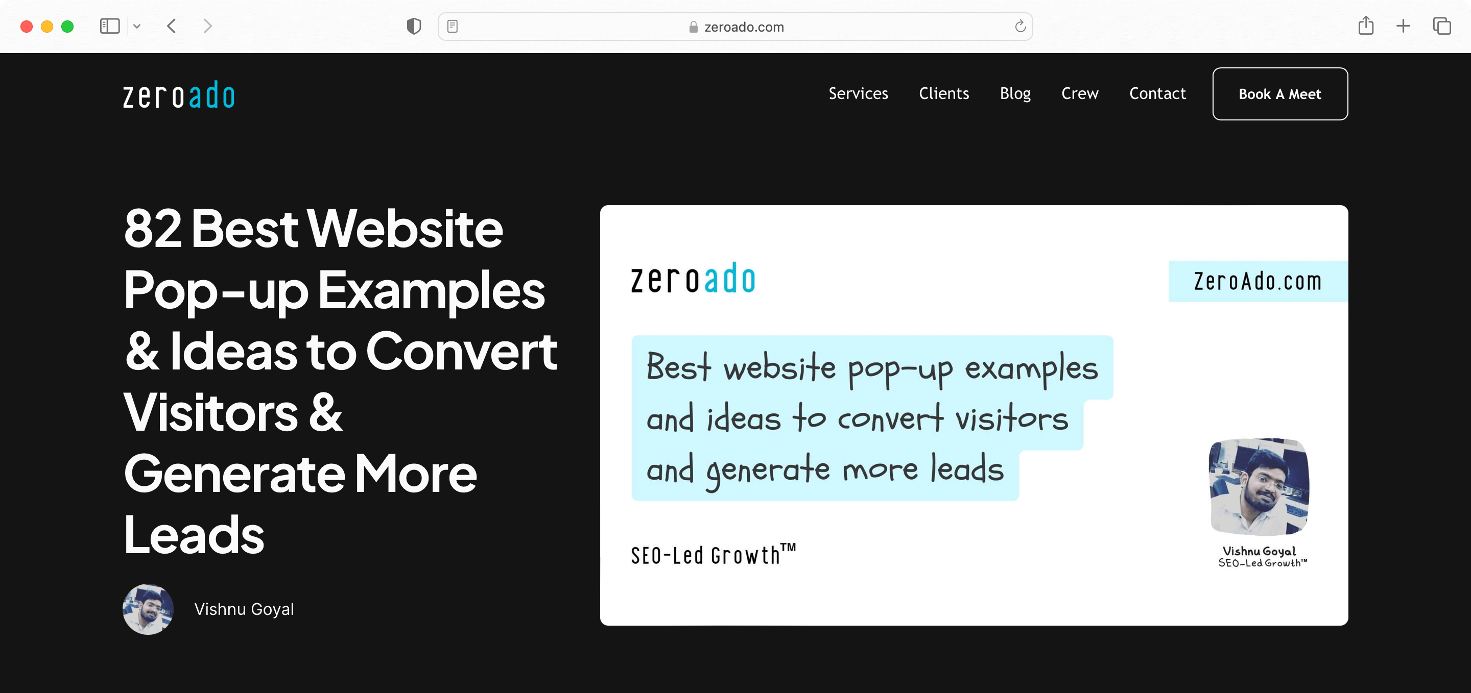 An example of long form SEO content type from ZeroAdo.