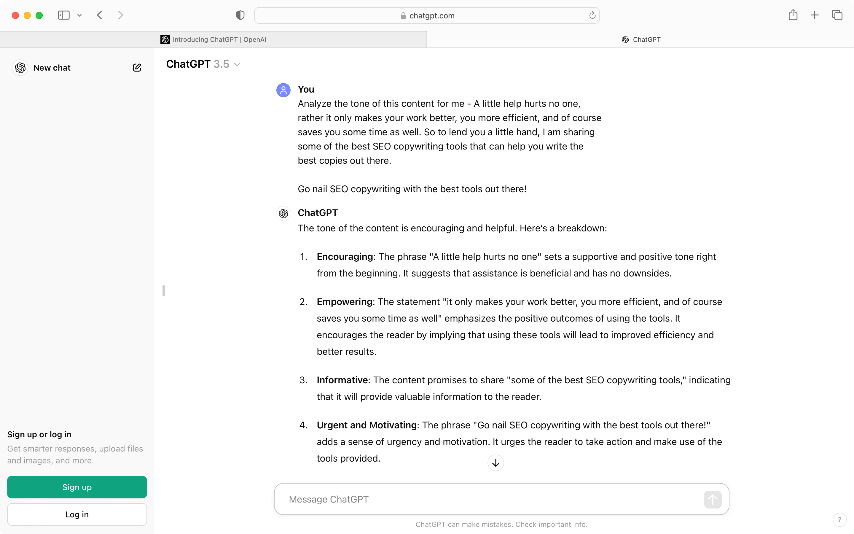 ChatGPT is one of the best SEO copywriting tools.