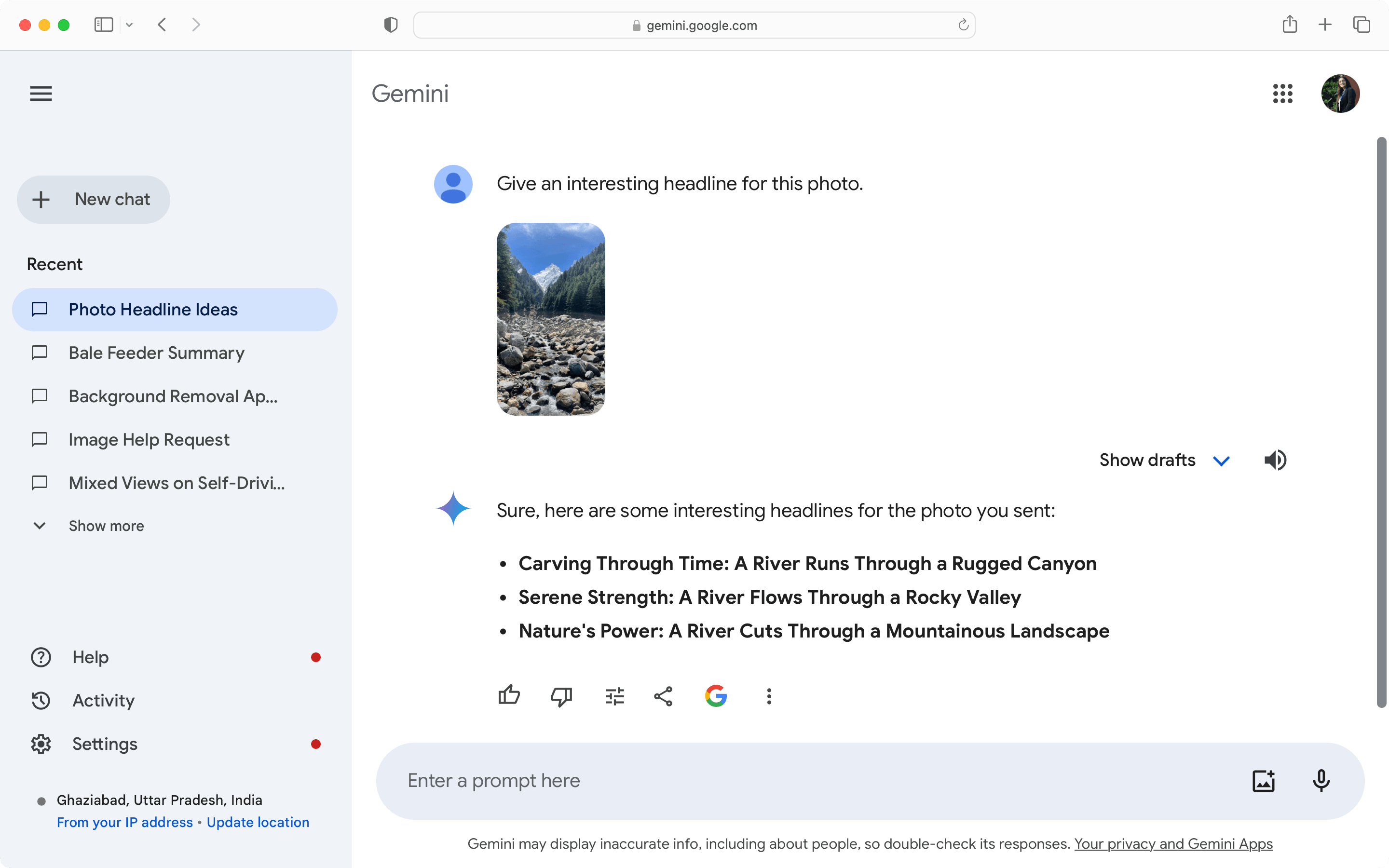 Use Gemini SEO copywriting tool to write copies for images.