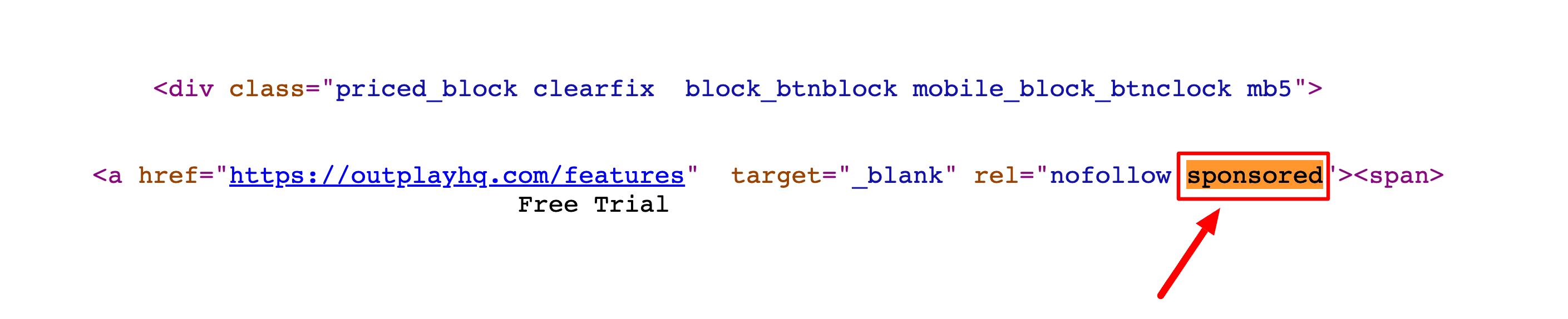 Buy high quality links but with sponsored attributes.