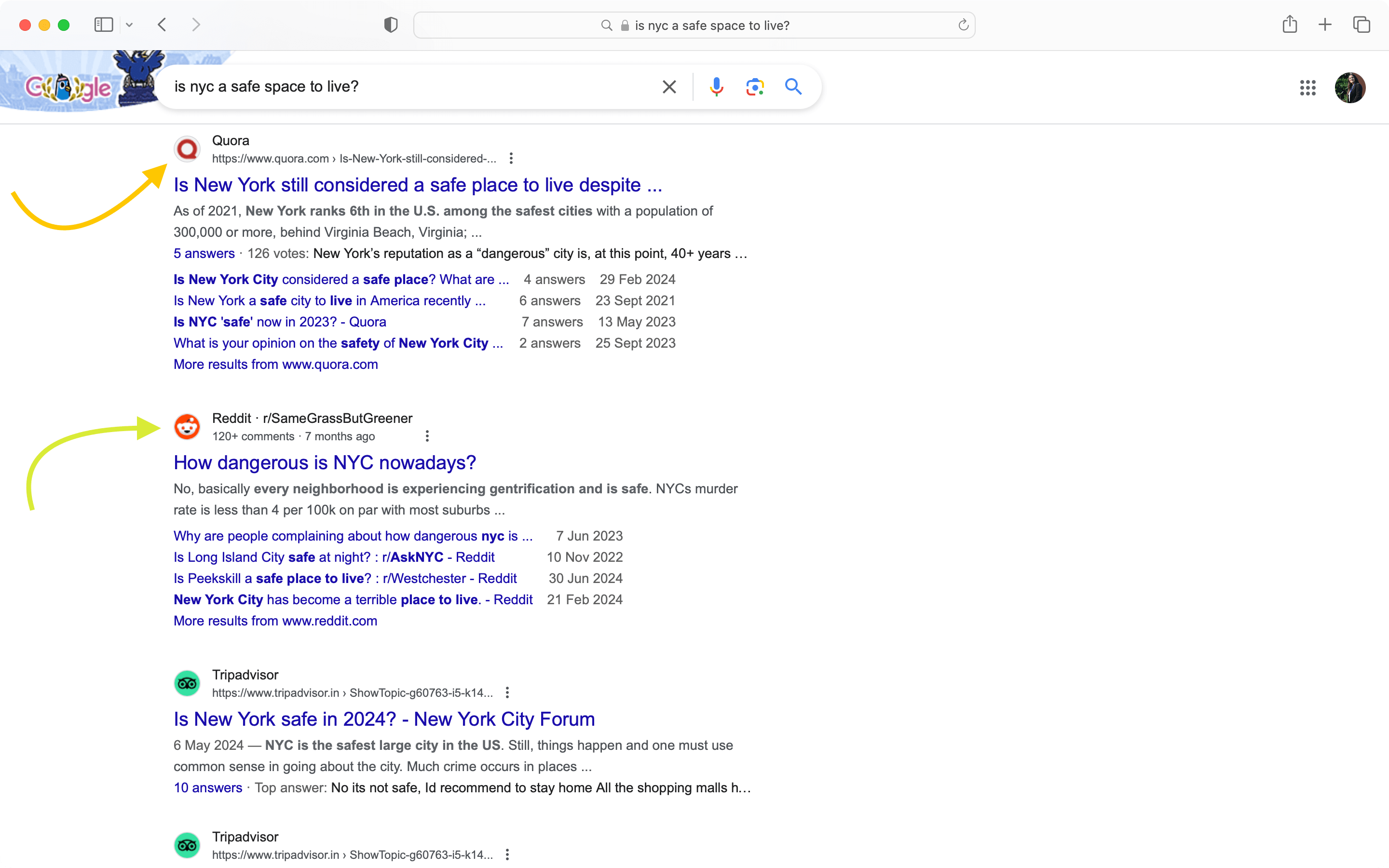 Community based sites ranking for a search related to the local region.