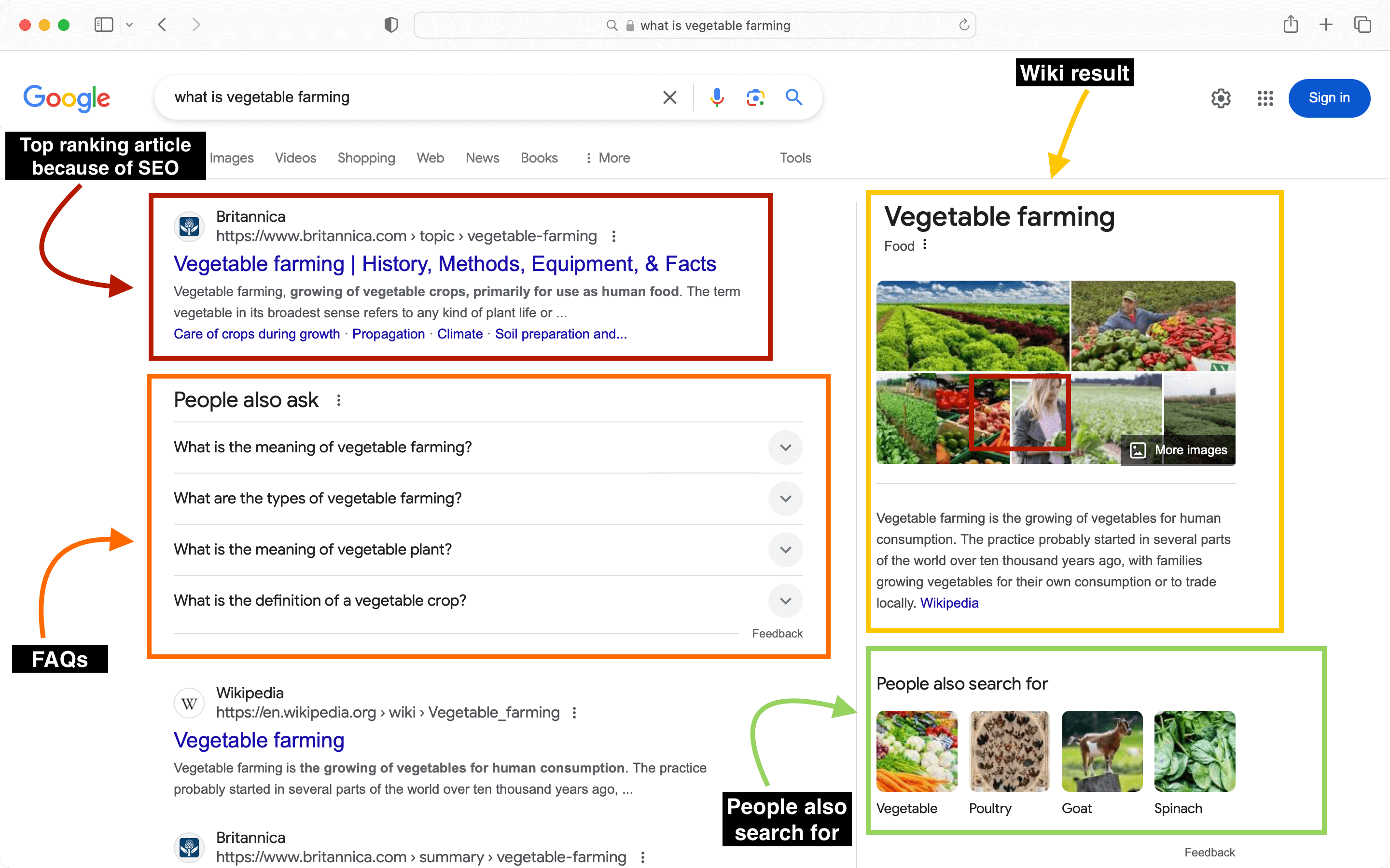 Anatomy of Google Search page before AI overviews. 