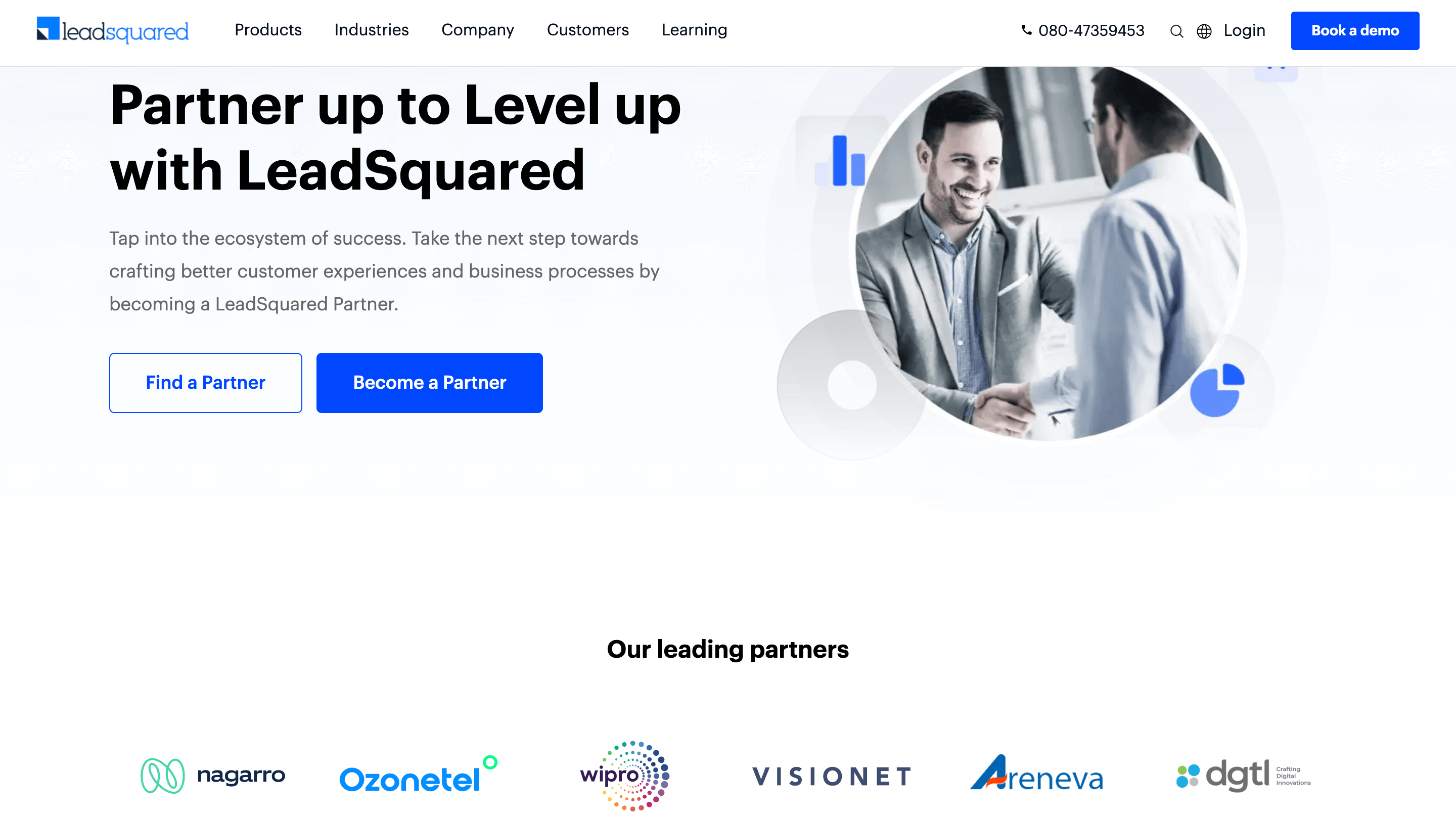 Leadsquared has established a partnership program that facilitates partnered SaaS marketing.