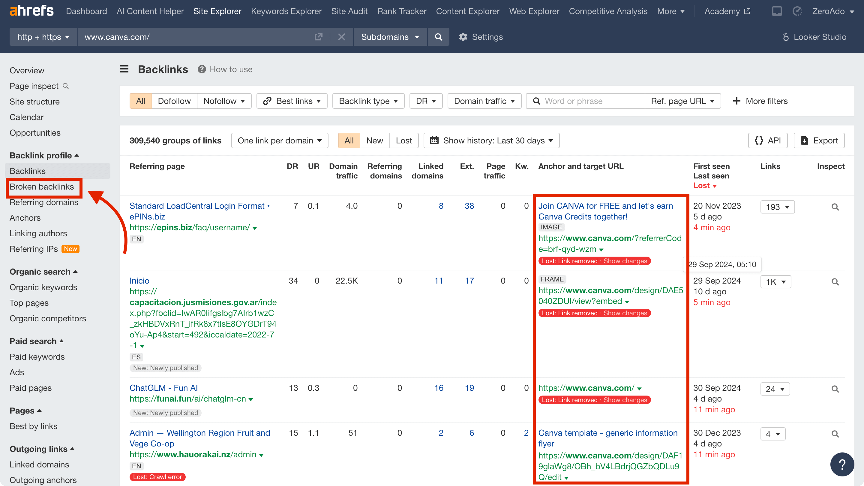 Track and replace bad backlinks with ahrefs to increase Domain Rating.