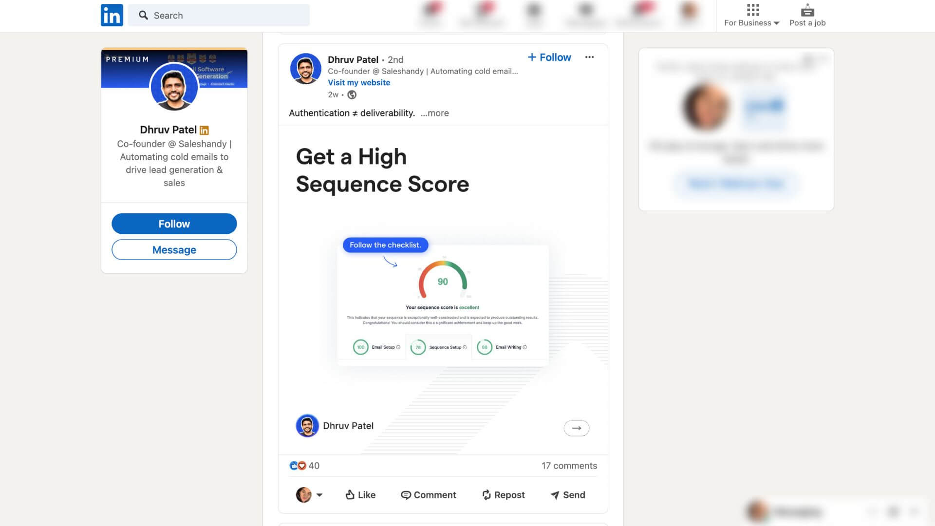 Use LinkedIn for SaaS growth like Dhruv Patel, Sales Handy Founder.