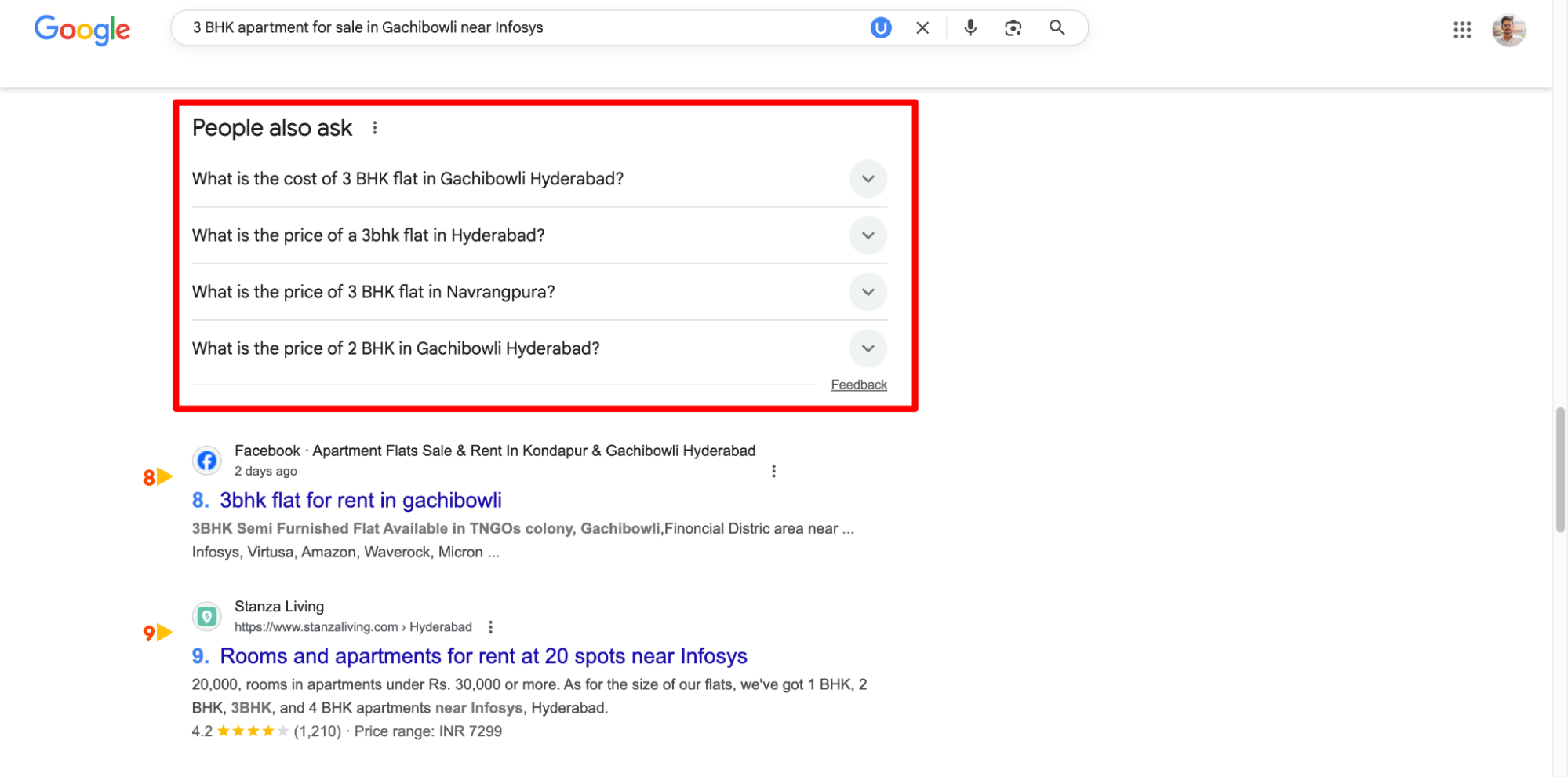 Using Google's People Also Ask and Related Searches to find real estate SEO keywords.