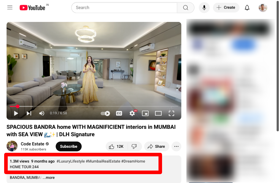 A woman on YouTube gives a tour of a spacious Bandra home in Mumbai, earning over 1.3 million views.