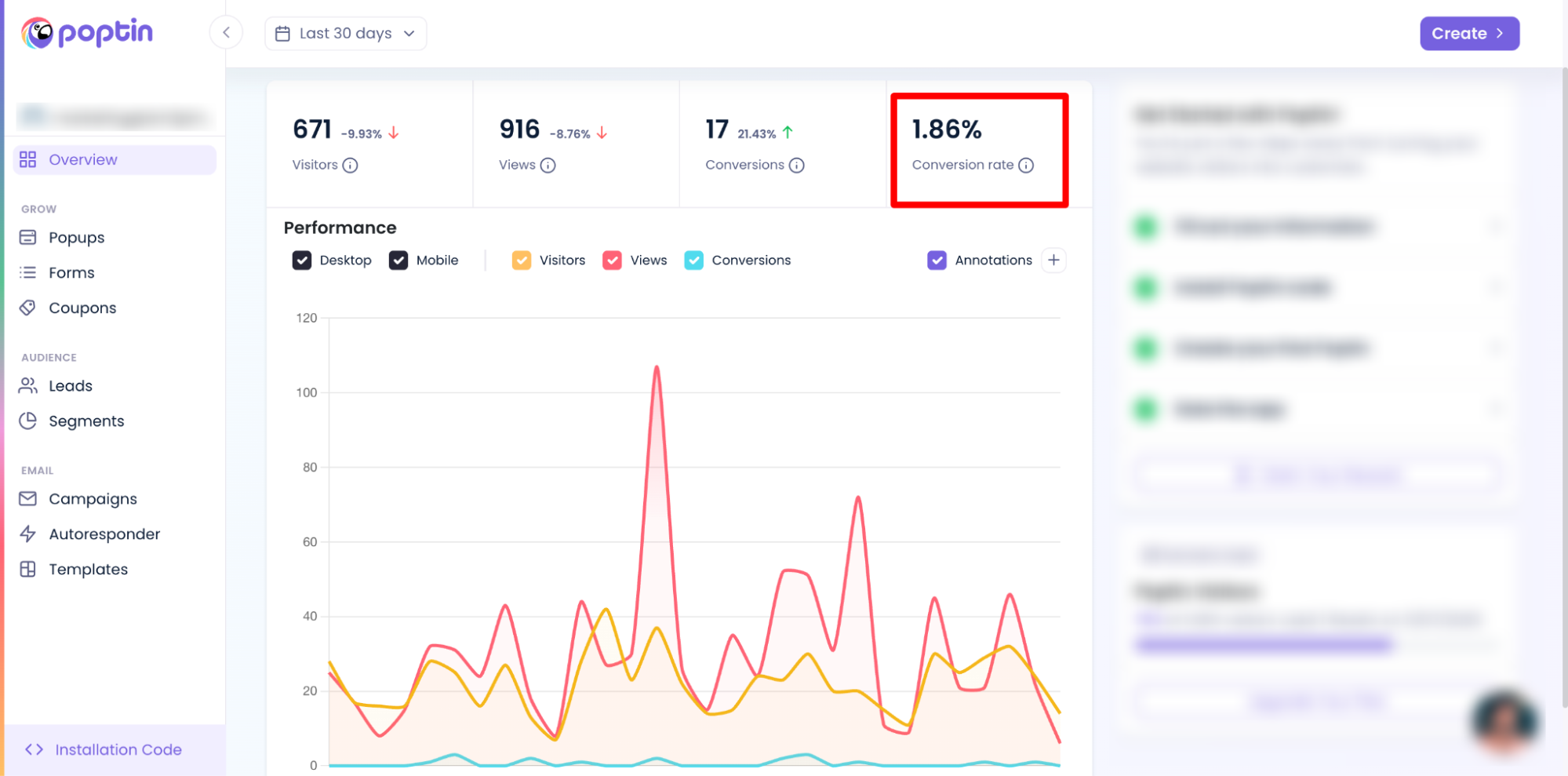Tracking conversion rate from organic traffic as part of SEO performance metrics.