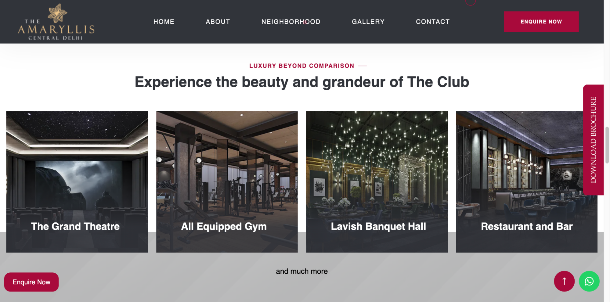 The Amaryllis by Unity Group landing page optimized through digital marketing for real estate features.