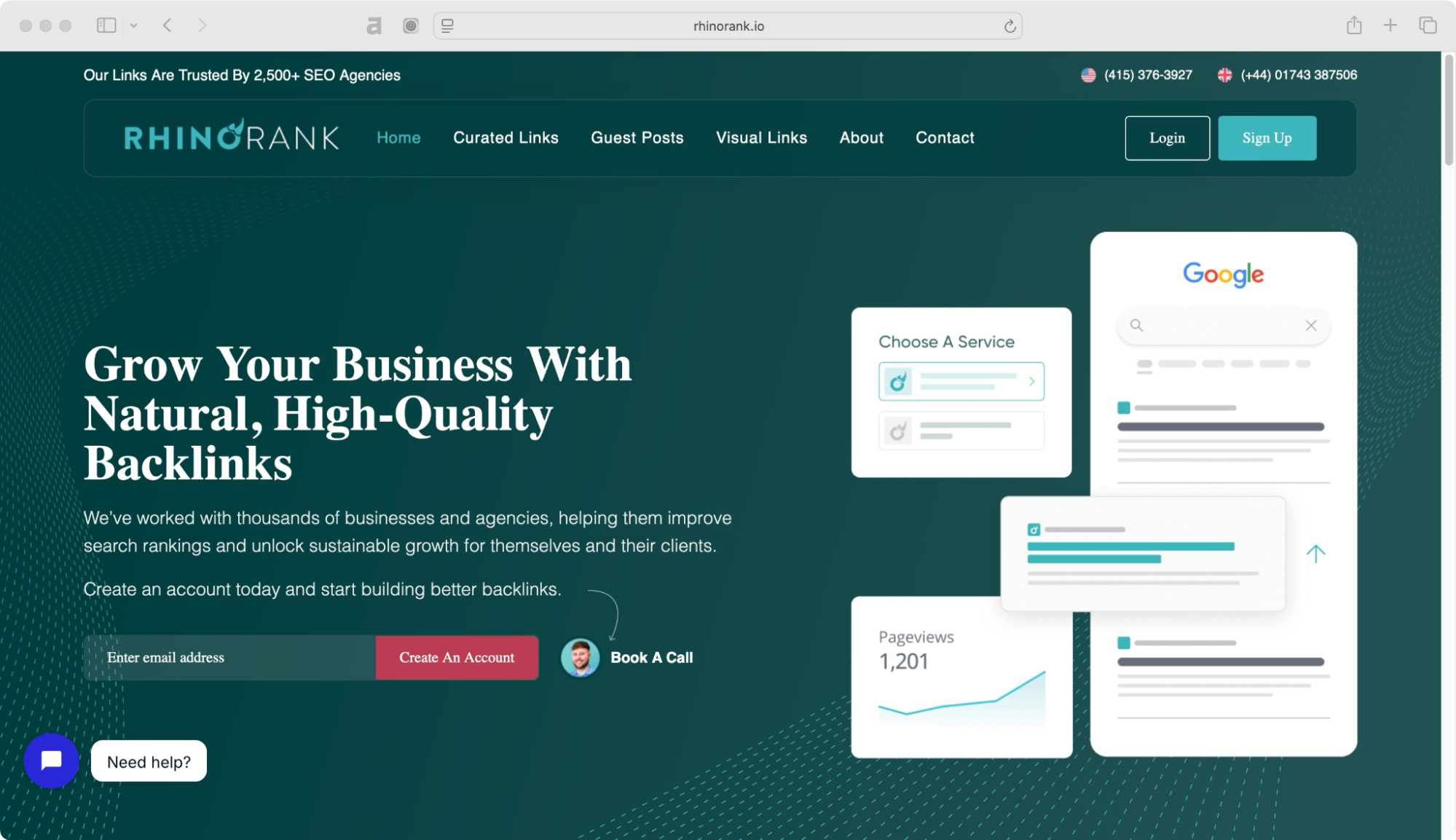 Rhino Rank is one of the best link building agencies that offer curated links and guest post services.