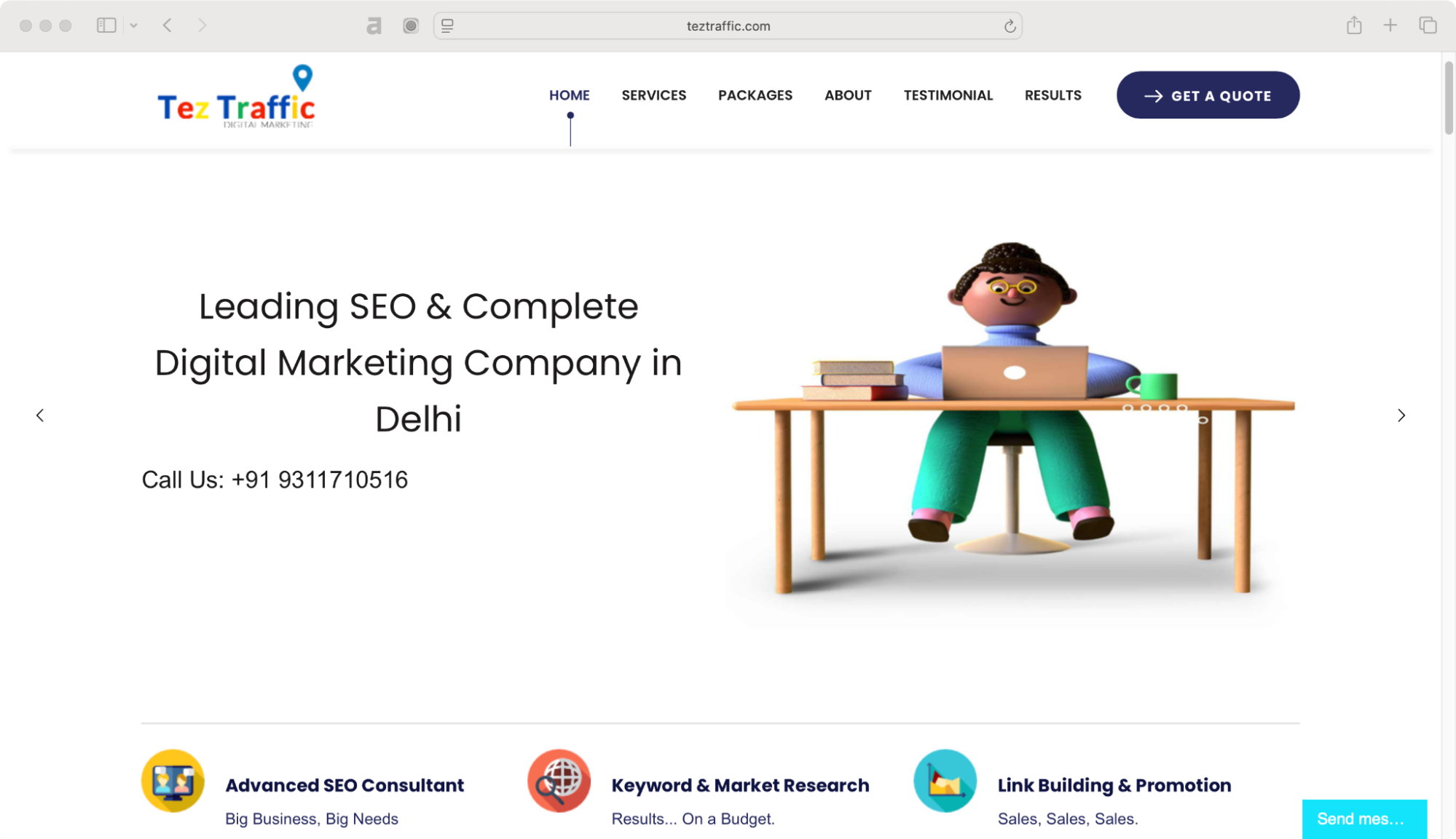 Tez Traffic offers SEO services in South Delhi using tools like Ahrefs, SEMrush, and Moz.