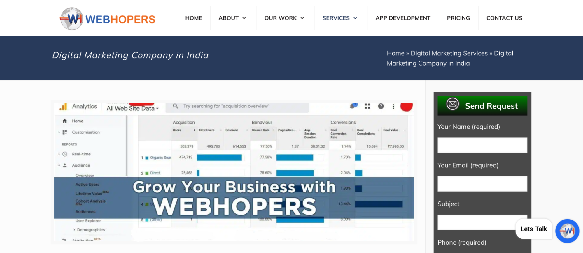 WebHopers top digital marketing agencies.
