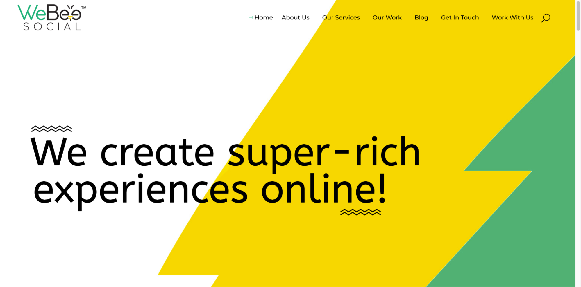 WeBeeSocial website displayed as a digital marketing agency in South Delhi.