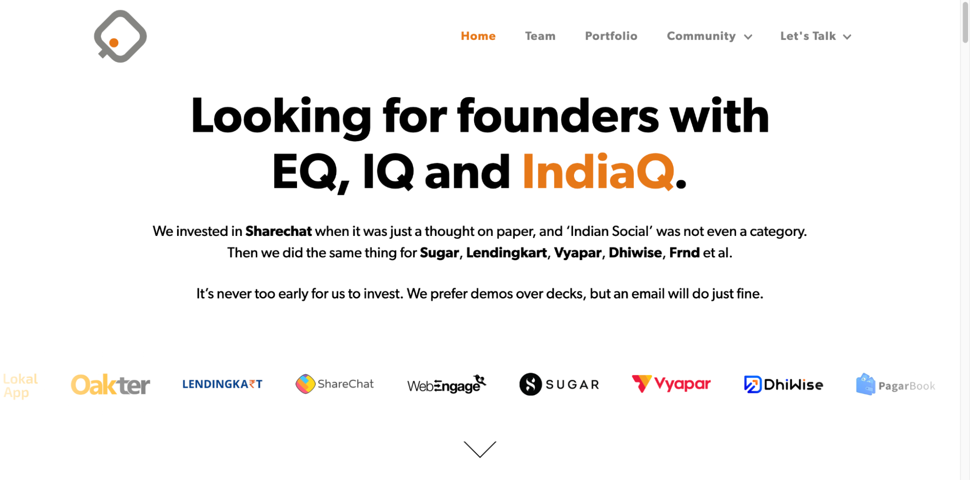 India Quotient is a venture capital firm in Bangalore that invests in seed-stage startups.