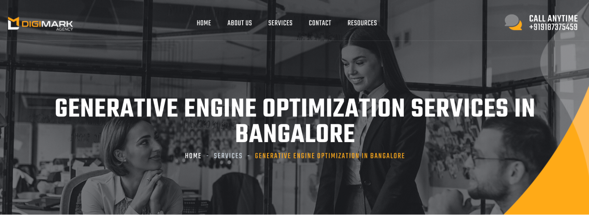 DigiMark Agency offering GEO services for startups in Bangalore.